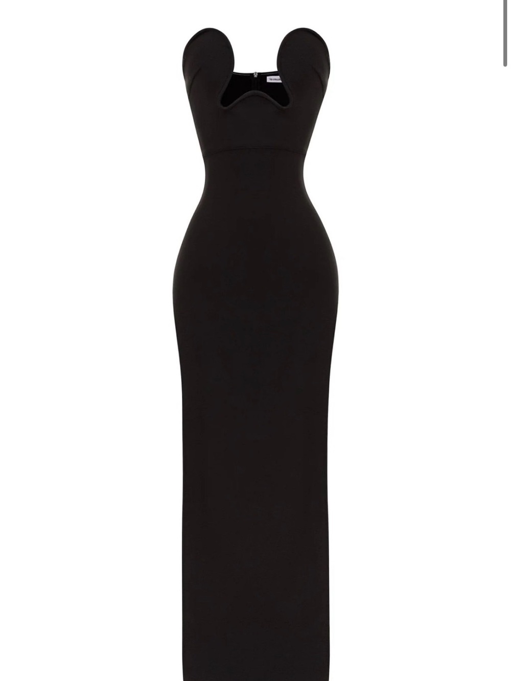 Strapless Black Sculpted Column Dress